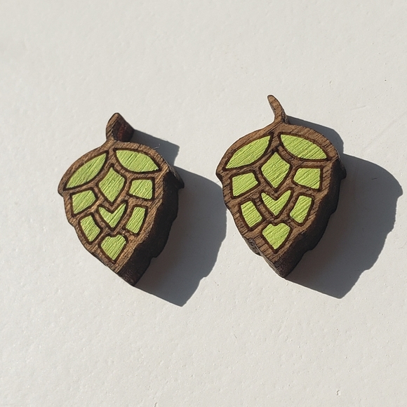 Laser cut hops earrings - Picture 8 of 11